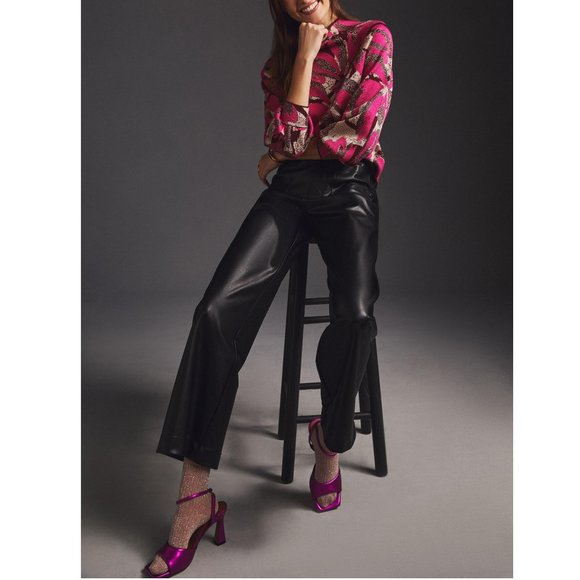 By Anthropologie The Beatriz Mock-Neck Sweater Pink Lurex Combo - XS - Picture 13 of 13